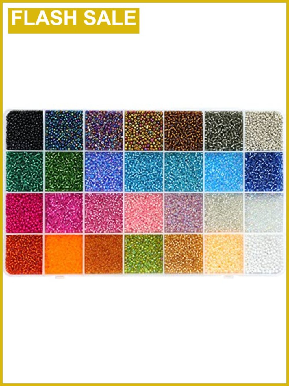 24000pcs 2mm Glass Seed Beads Kit 28 Colors Jewelry Making Supplies